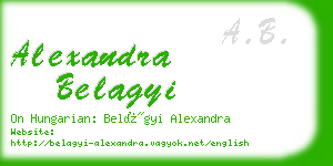 alexandra belagyi business card